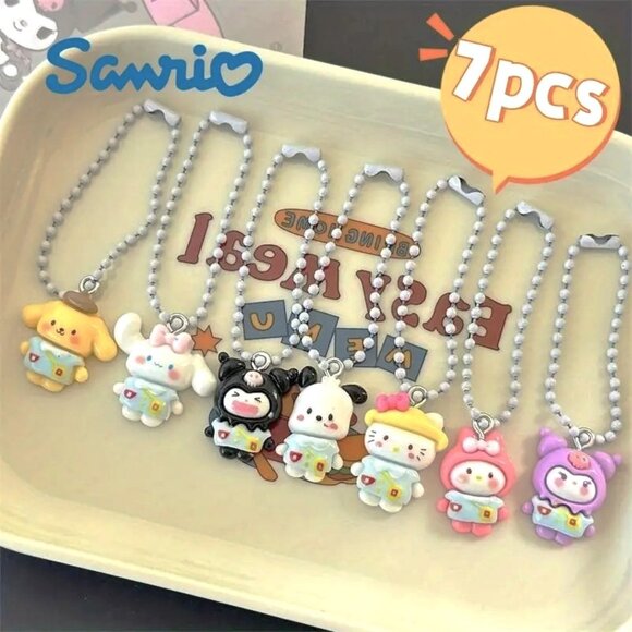 Bag Charms Sanrio Hello Kitty & Friends Keychains 7pc Emo Rave Trendy Scene Fun - Picture 2 of 4
